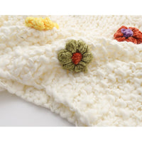 Multi Flower Crochet V-neck