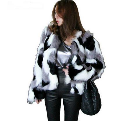 Women Mixed Color Man-Made Fur Jacket Casual Plus Size Faux Fur Coats Female Short Section Fur Outwear Casaco De Pele Falso Ck43 - SHOPLOULOU.COM ⎮ SHOP LOULOU ⎮SHOPLOULOU 